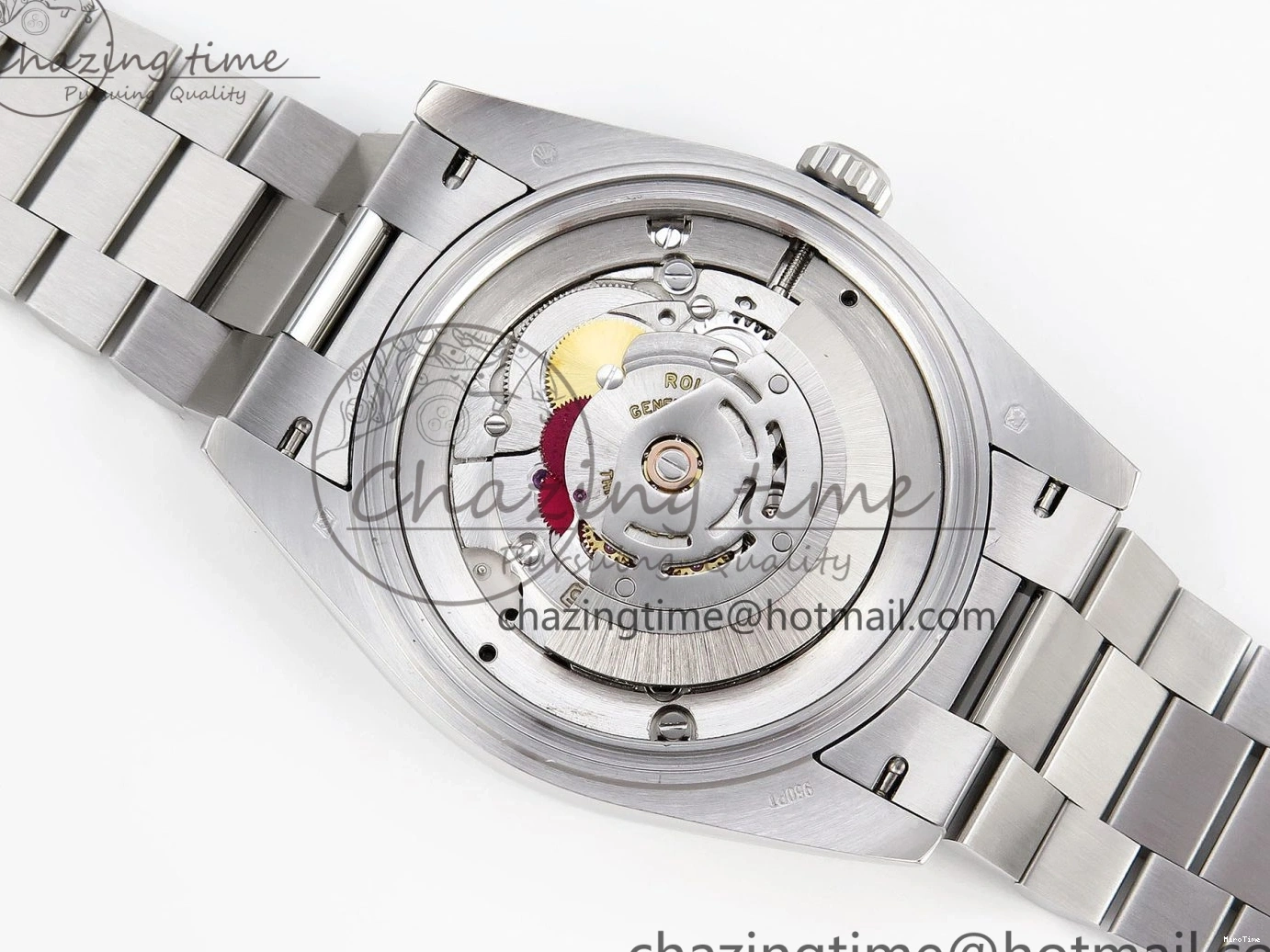 MiroTime 0426 QuickDry DayDate 40 SS GSF Gain Weight Blue Roman Dial Diamonds Bezel on President Bracelet A 1917